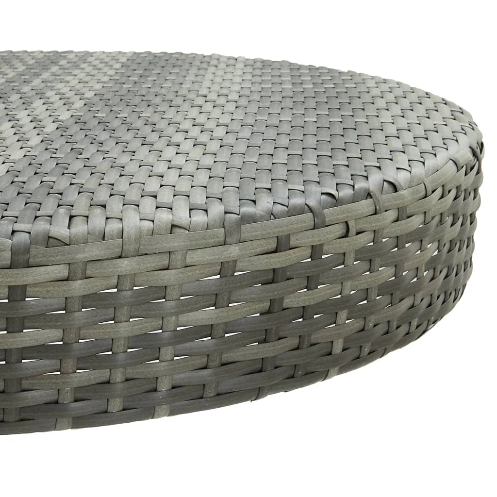 Outdoor Round Poly Rattan Garden Table 106cm – Weather-Resistant & Stylish Grey Design