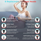 Cordless Percussion Massager with 8 Heads and Travel Bag