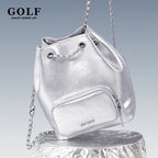 Silver Convertible Drawstring Backpack Purse – PU Leather Street Style