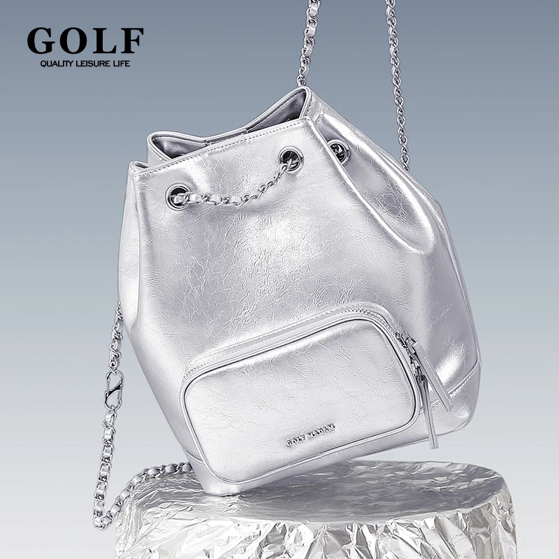 Fashion Silver PU Leather Backpack – Soft Pleated Convertible Crossbody