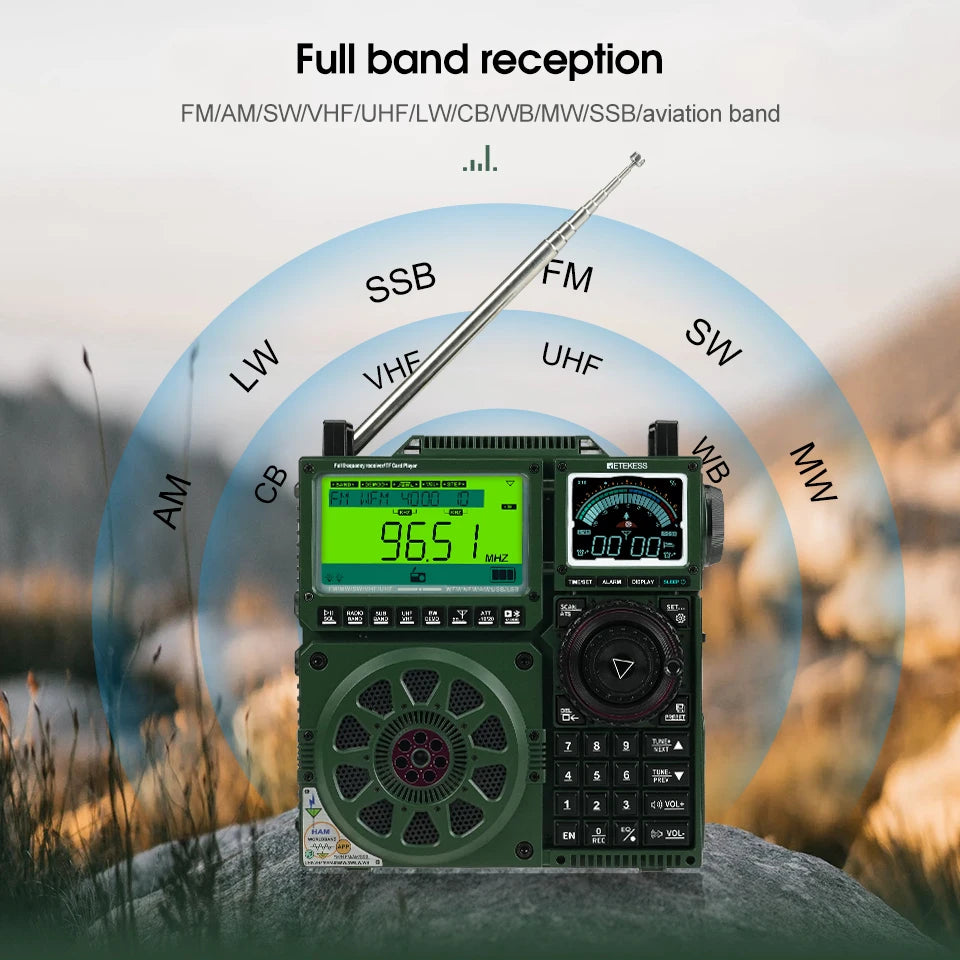Full Band Bluetooth Radio Set with TR113 + V115, App Control & 1600 Presets