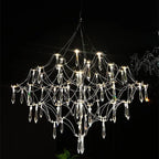 Chrome Hanging Crystal Lamp for Living & Dining Room