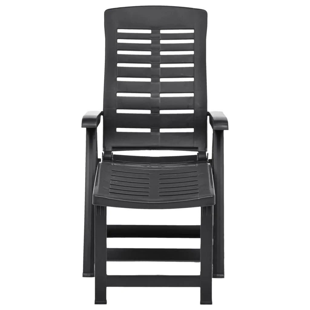 Foldable Outdoor Sun Lounger Recliner Chair – Weather-Resistant Plastic, Anthracite