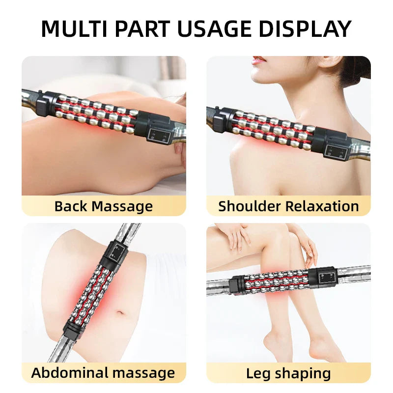 Heated Red Light Body Massager with 360° Roller – AU Adapter