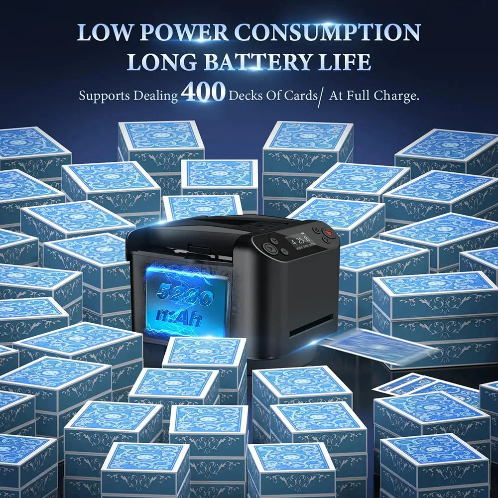 2-in-1 Automatic Card Shuffler & Dealer with 360° Rotation and Remotes – Ideal for Poker & Party Games