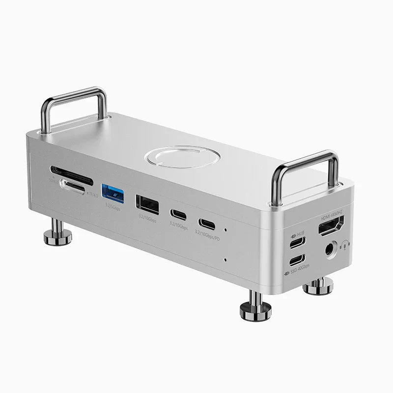 USB-C Docking Station with SSD Enclosure – 2-in-1 Minimalist Setup