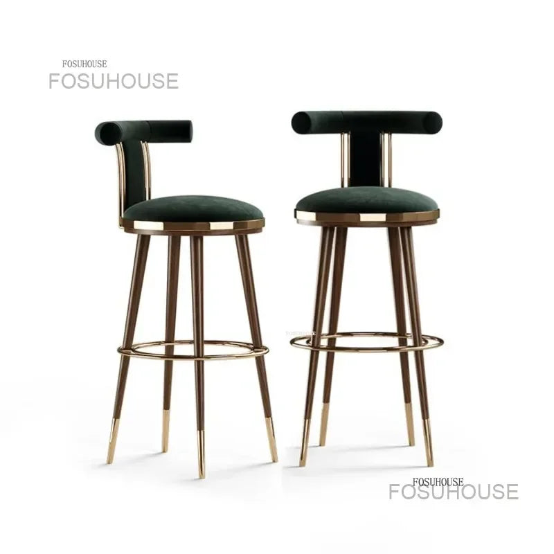 Luxury Wooden Bar Chair, Modern Kitchen Furniture