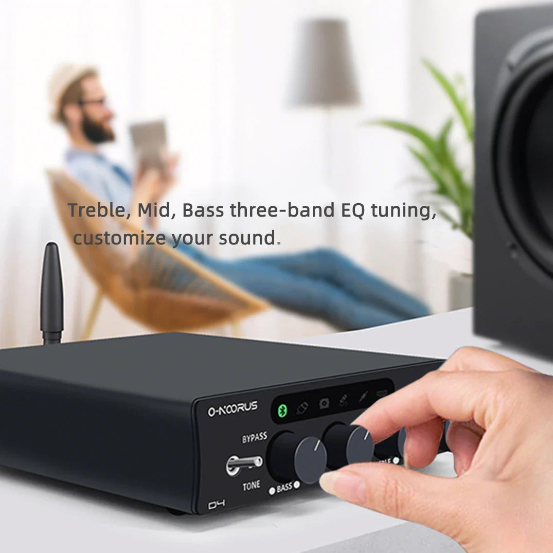 High-Power Home Audio Amplifier with Multi-Input Support