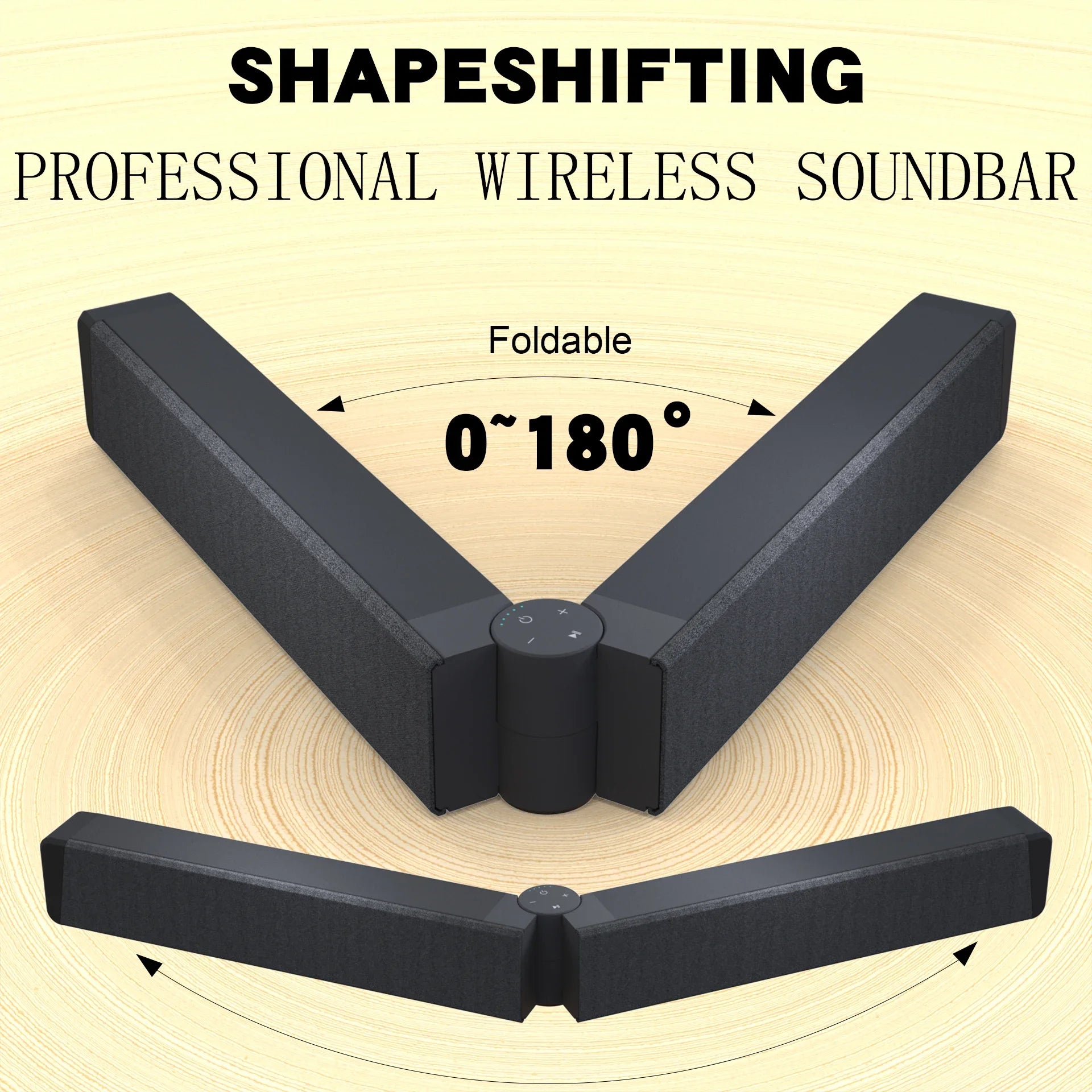 Wireless Home Theatre Sound Bar Bluetooth 5.1, 3D Stereo, FM Radio, TF/USB/AUX/RCA, Remote Control