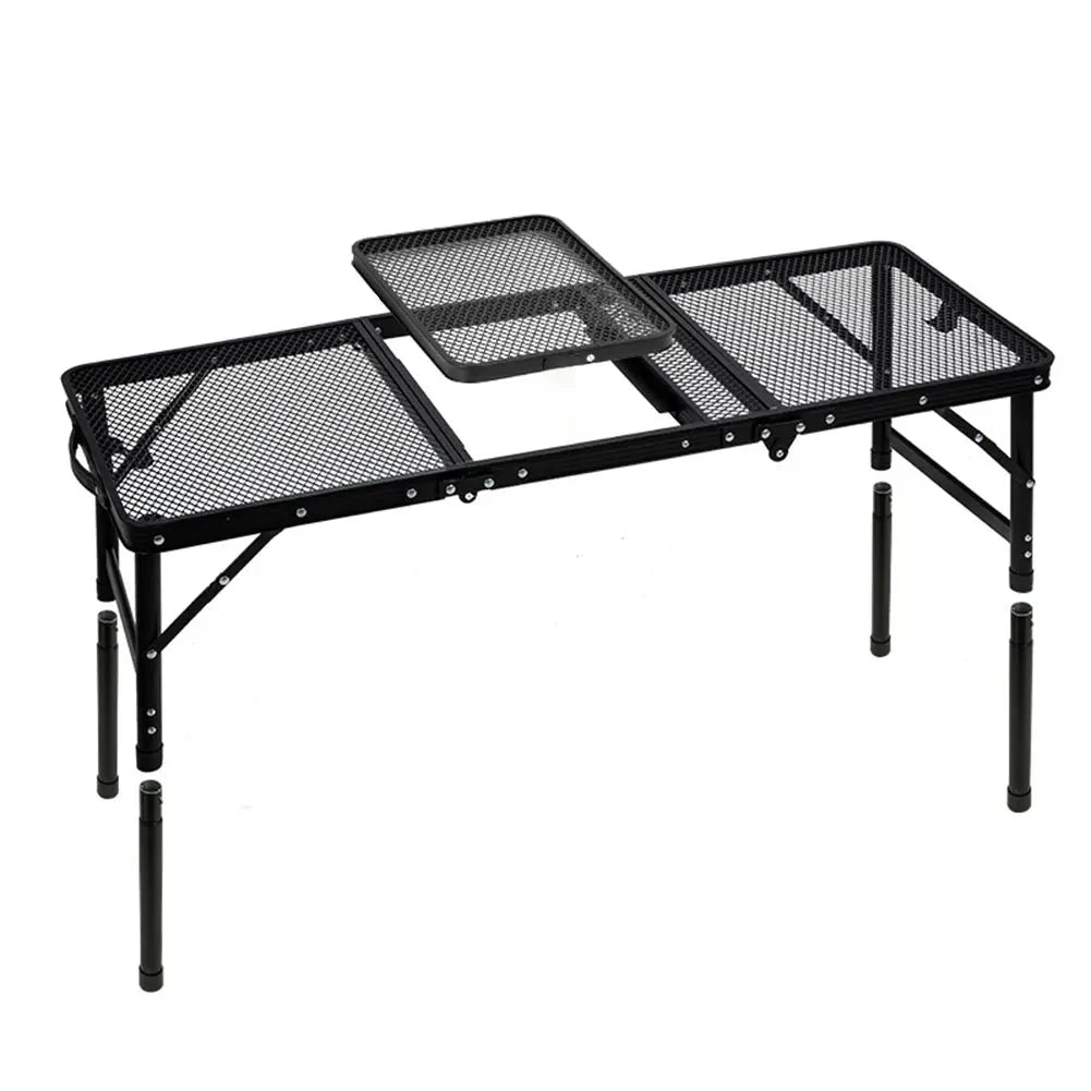 Height Adjustable Outdoor IGT Folding Table with Mesh Top - Large