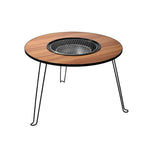 Dark Brown Foldable Fire Basin Table for Outdoor Use