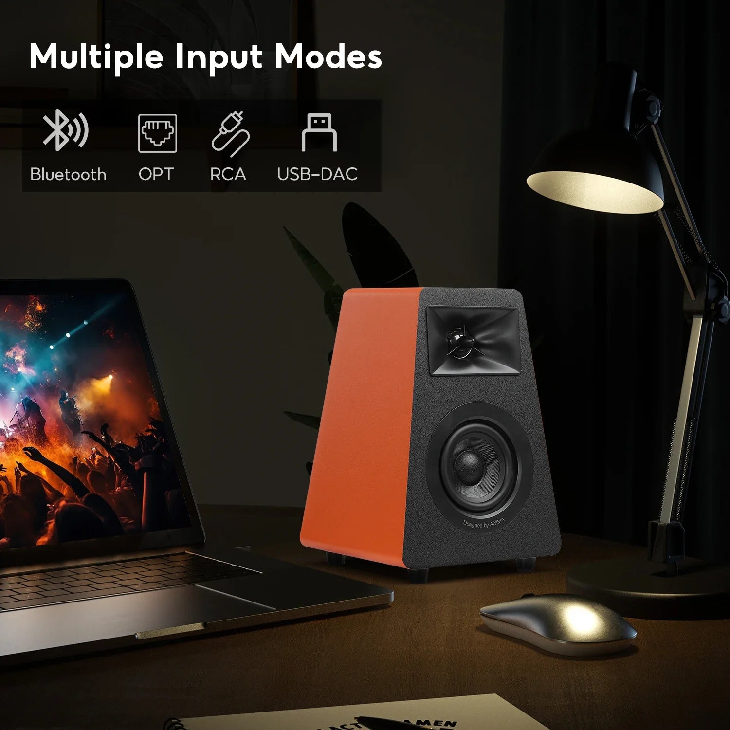 100W Home Theater Speakers with Optical and RCA Inputs