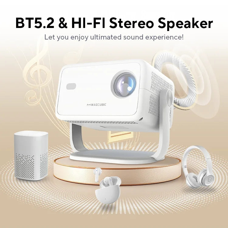1080p Smart Projector with 4K Support and Auto Focus