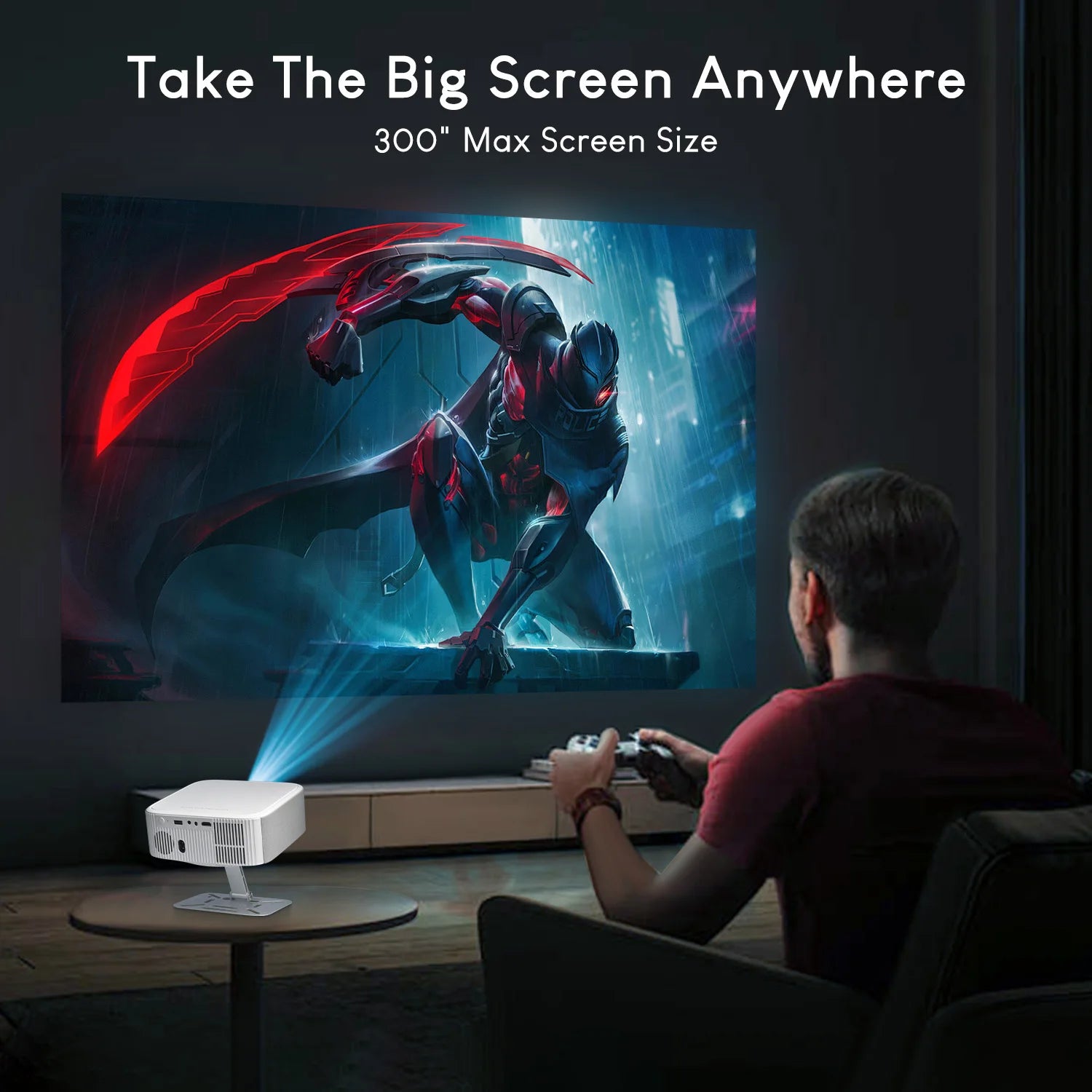1080P Android 13 Projector with 300" Display & Netflix