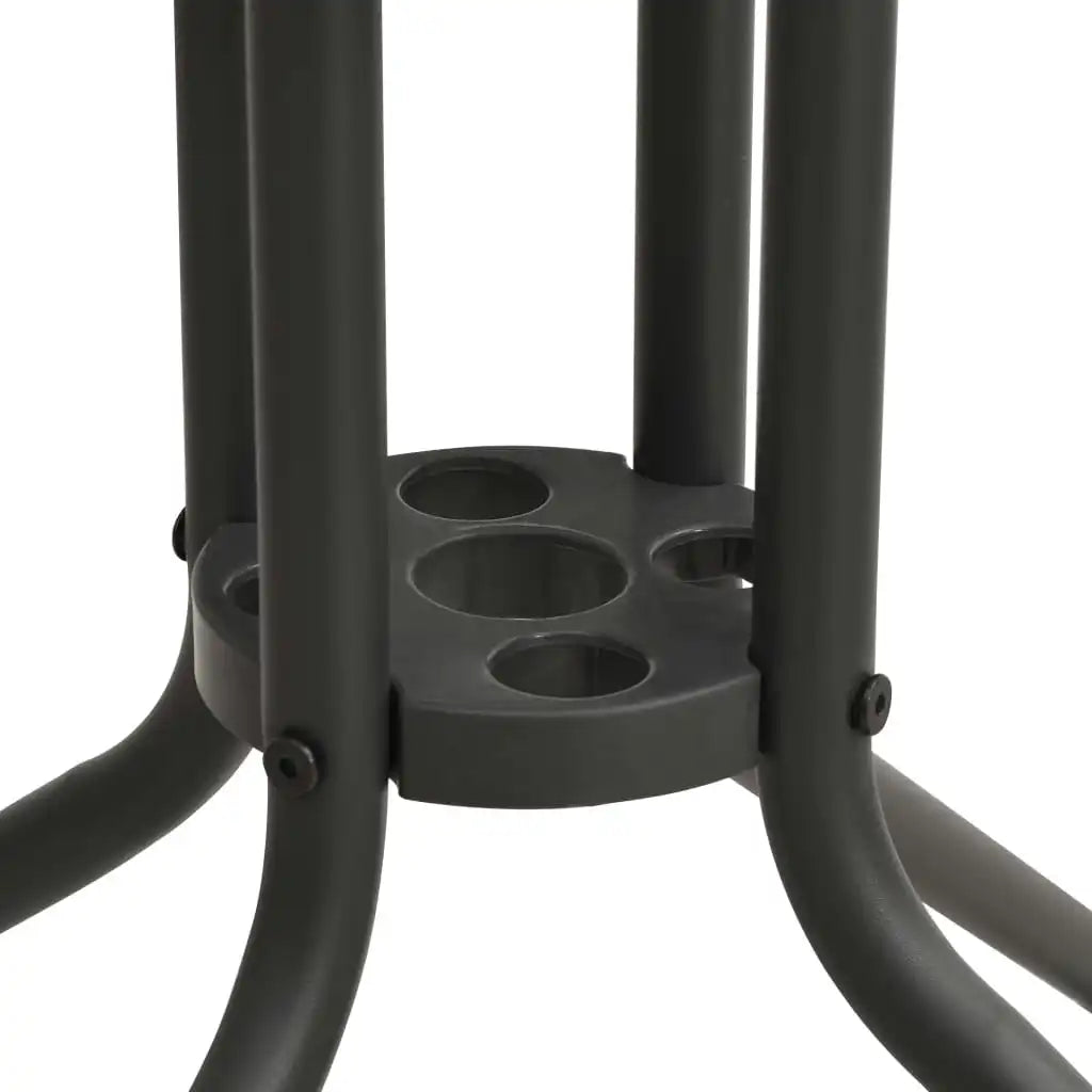Round Outdoor Bistro Table – Tempered Glass Top, 80cm Anthracite, Steel Frame