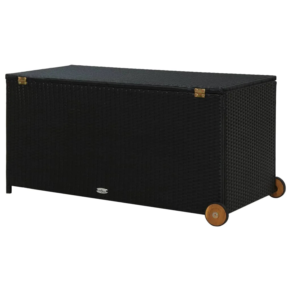 120cm Outdoor Storage Box with Wheels – Waterproof Rattan Deck Chest