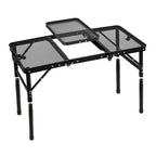 Height Adjustable Outdoor IGT Folding Table with Mesh Top - Medium