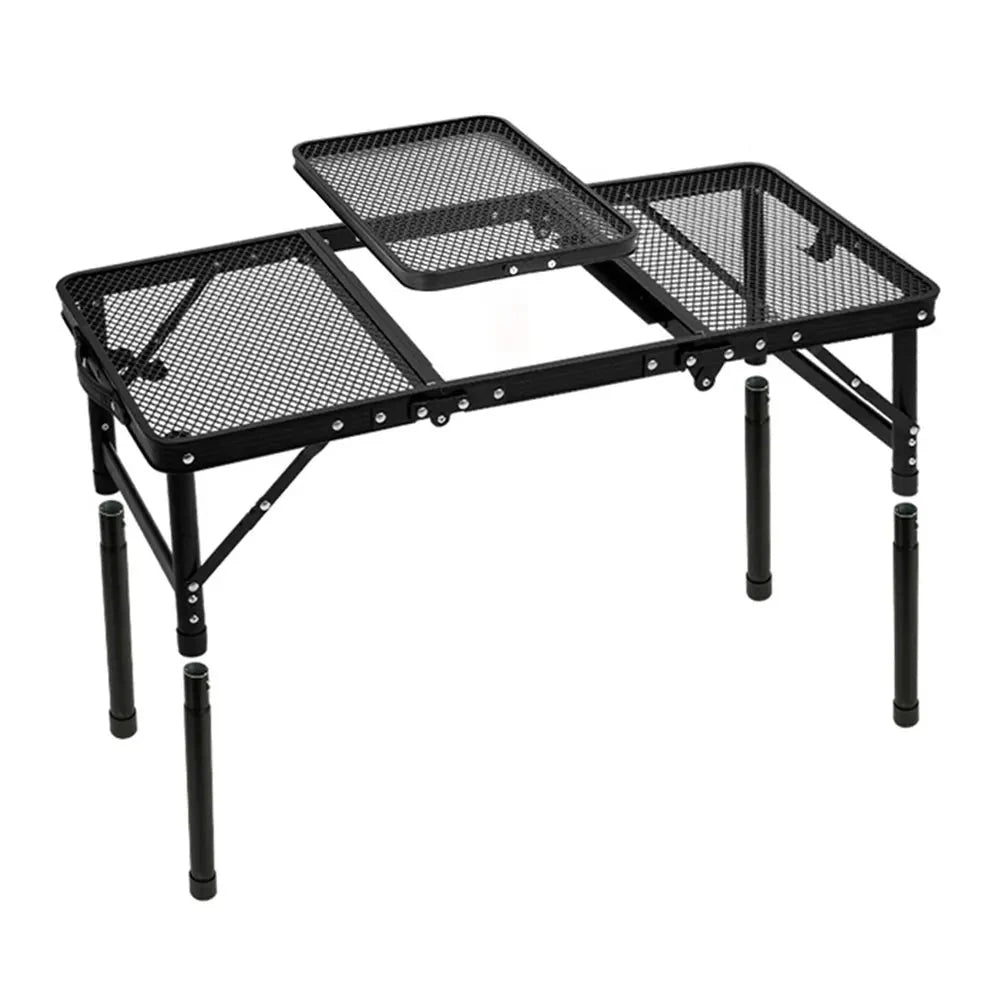Height Adjustable Outdoor IGT Folding Table with Mesh Top - Medium