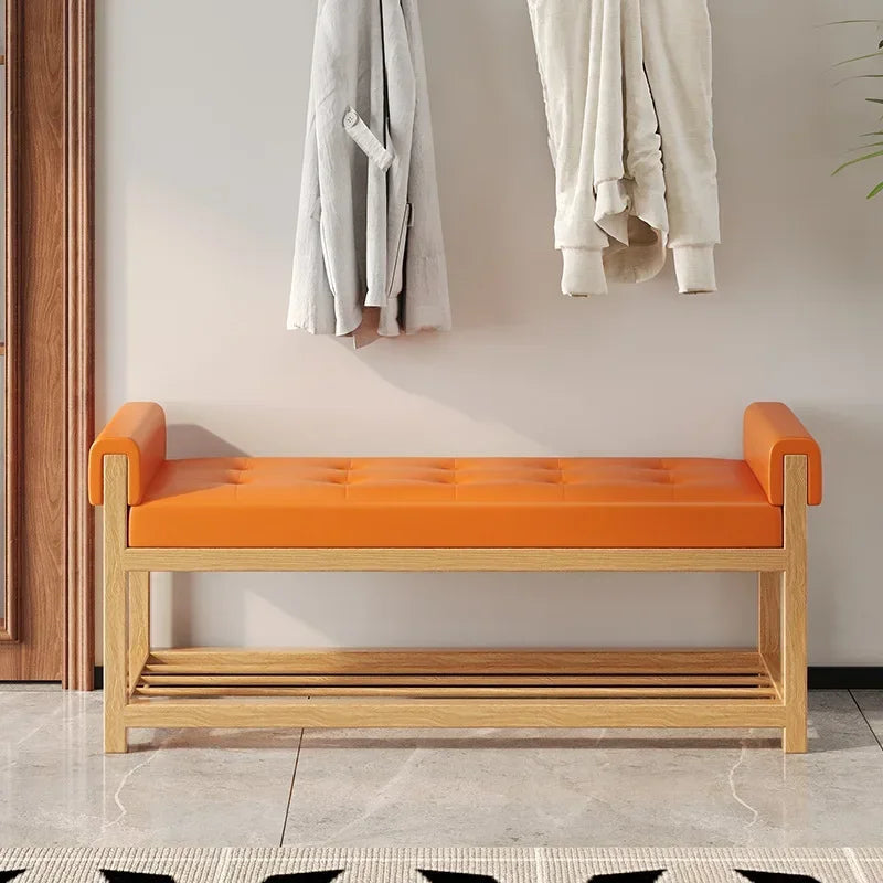 Bedroom Entryway Bench, 100cm, Hidden Shoe Storage