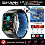 2.06" AMOLED Smartwatch with ECG, Uric Acid & Lipid Monitoring – NFC Enabled