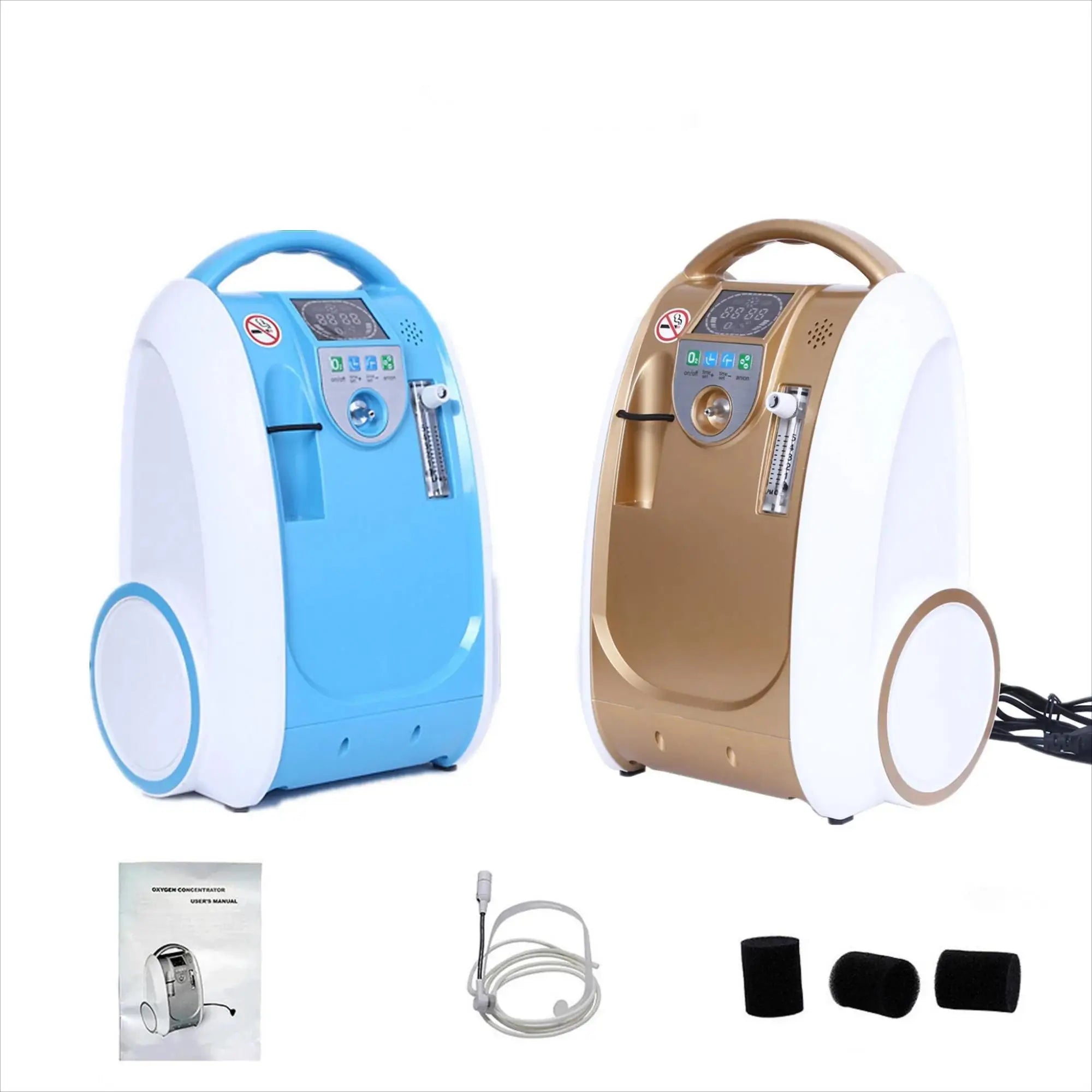 Portable 5L Oxygen Concentrator with LED Display Continuous Flow, Low Noise, Home & Travel Use