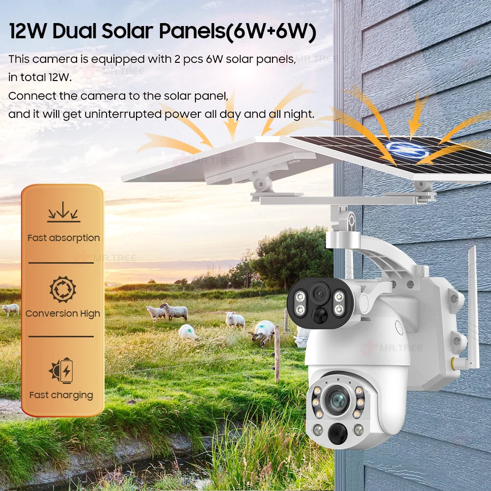 Outdoor PTZ WiFi Camera with 64GB and Dual Lens