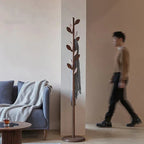Solid Wood Floor Standing Coat Rack Modern Clothes Hanger for Bedroom or Living Room