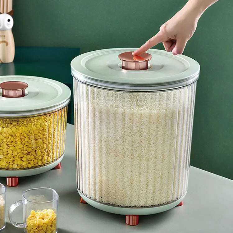 10KG Clear Plastic Food Storage Bin with Lid – Pink