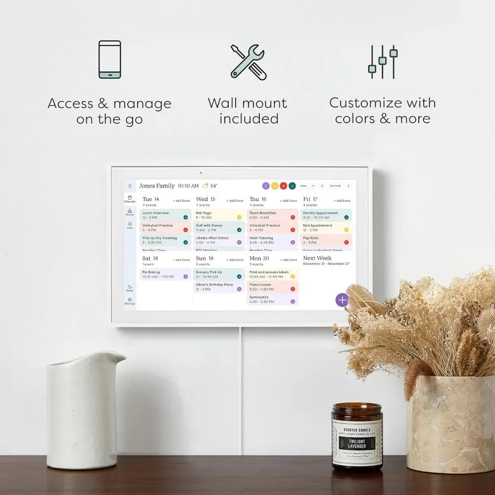 10" Smart Family Calendar & Chore Chart with Touchscreen Display
