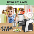 Black 5-in-1 1000W Electric Food Processor AU Plug Chopper, Slicer, Dicer, Mixer & Meat Grinder