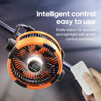 Rechargeable Outdoor Fan with LED Light, 4 Speeds & 20000mAh Battery