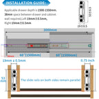 10" Industrial Drawer Runners with Lock, 120kg Capacity, Full Extension