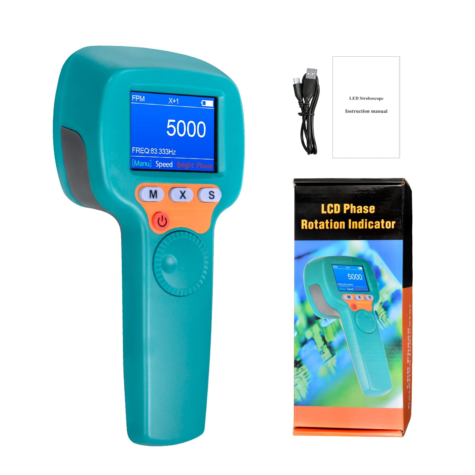 Rechargeable Stroboscope Tachometer with 8-Hour Battery Life