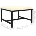 Modular PE Rattan Outdoor Ottoman with Removable Cushion – Black 60x60cm