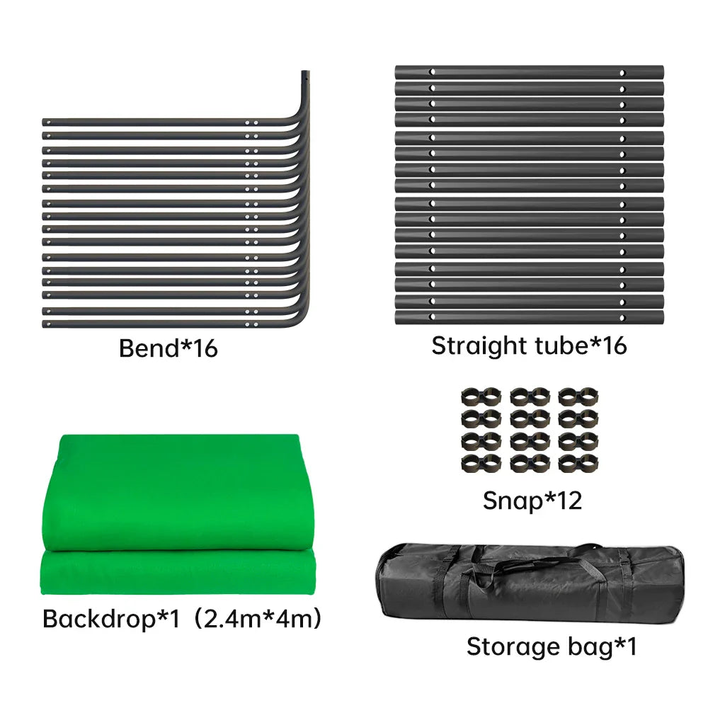 2.4x4m Collapsible Black Chroma Key Backdrop
