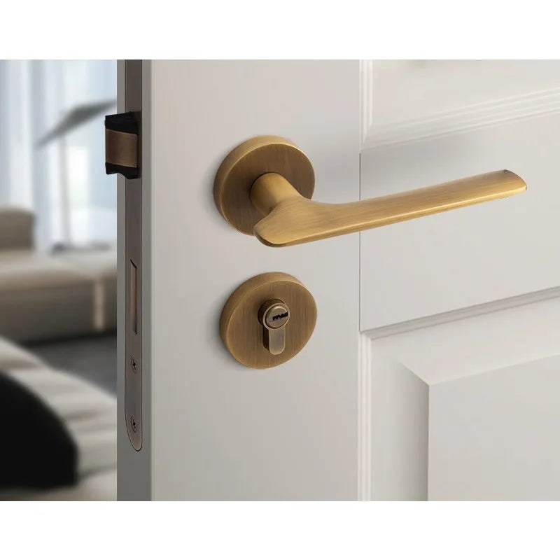 Modern Bedroom Door Lock, Mute Split Handle Design