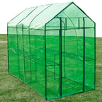 Heavy Duty Outdoor Greenhouse with Powder-Coated Steel Frame & 2 Shelves – 2.4m Long