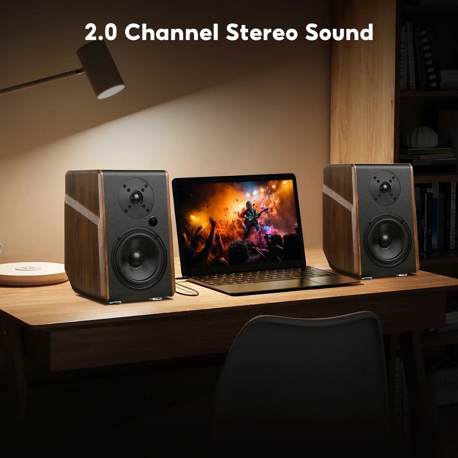 120W Bluetooth Bookshelf Speakers with Subwoofer Output