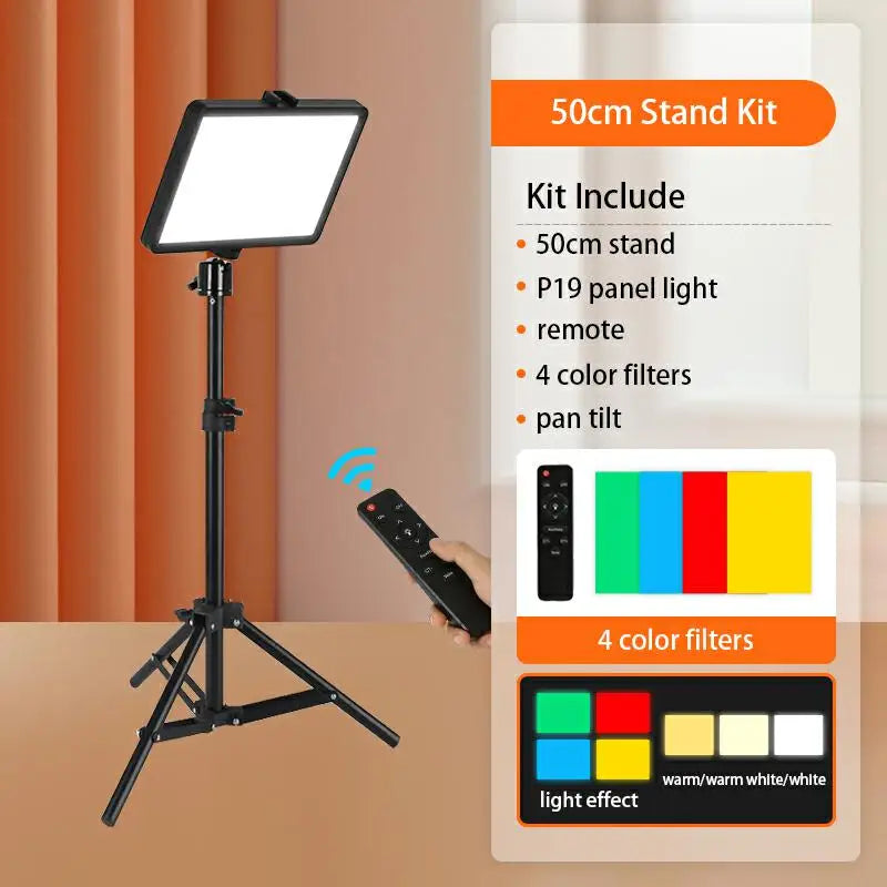 12W LED Light Kit with Adjustable Stand for Photography & Video