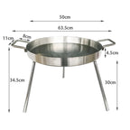 Heavy Duty 50cm Stainless Steel Outdoor Frying Pan with Legs