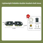 Folding Stainless Steel Double Burner Outdoor Gas Stove