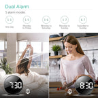 4" LED Table Clock with Snooze, USB/AAA Power, Dual Alarm & Weekday Modes