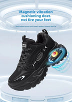 42-Silver Grey Warm Sports Shoes with Electric Massage & Vibration