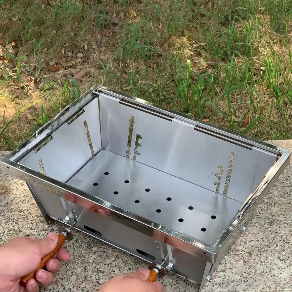 Outdoor Camping BBQ Stove – Compact Folding 304 Steel Grill