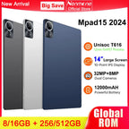 14" Android 2-in-1 Tablet with 12000mAh Battery, 16GB RAM, 512GB Storage, Dual SIM
