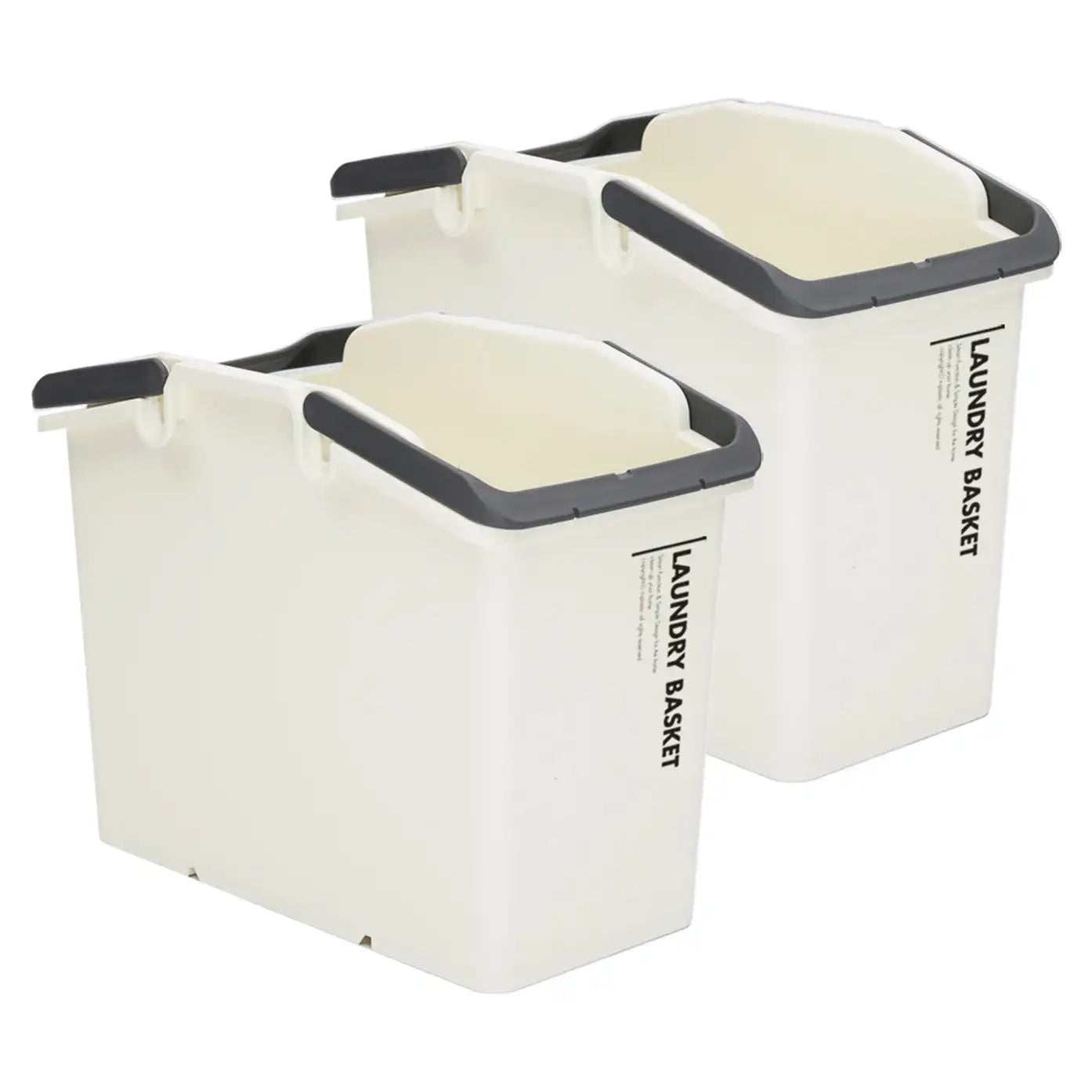 2-Pack Stackable Laundry Baskets with Handles – Multipurpose Storage – Ivory