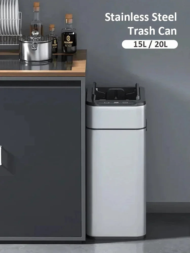 15L Automatic Kitchen Waste Bin – Touch-Free, Waterproof, Odor Control