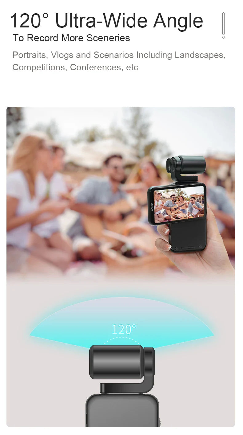 Rechargeable 5K Travel Vlogging Camera with Big LCD Display