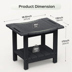 Bathroom Shower Seat 18.5" with Non-Slip Feet & Shower Head Holder Supports 350lbs