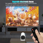 Black 4K-Support Home Projector, 1280x720P, Wi-Fi & Bluetooth, Android 11 + Carry Bag AU Plug